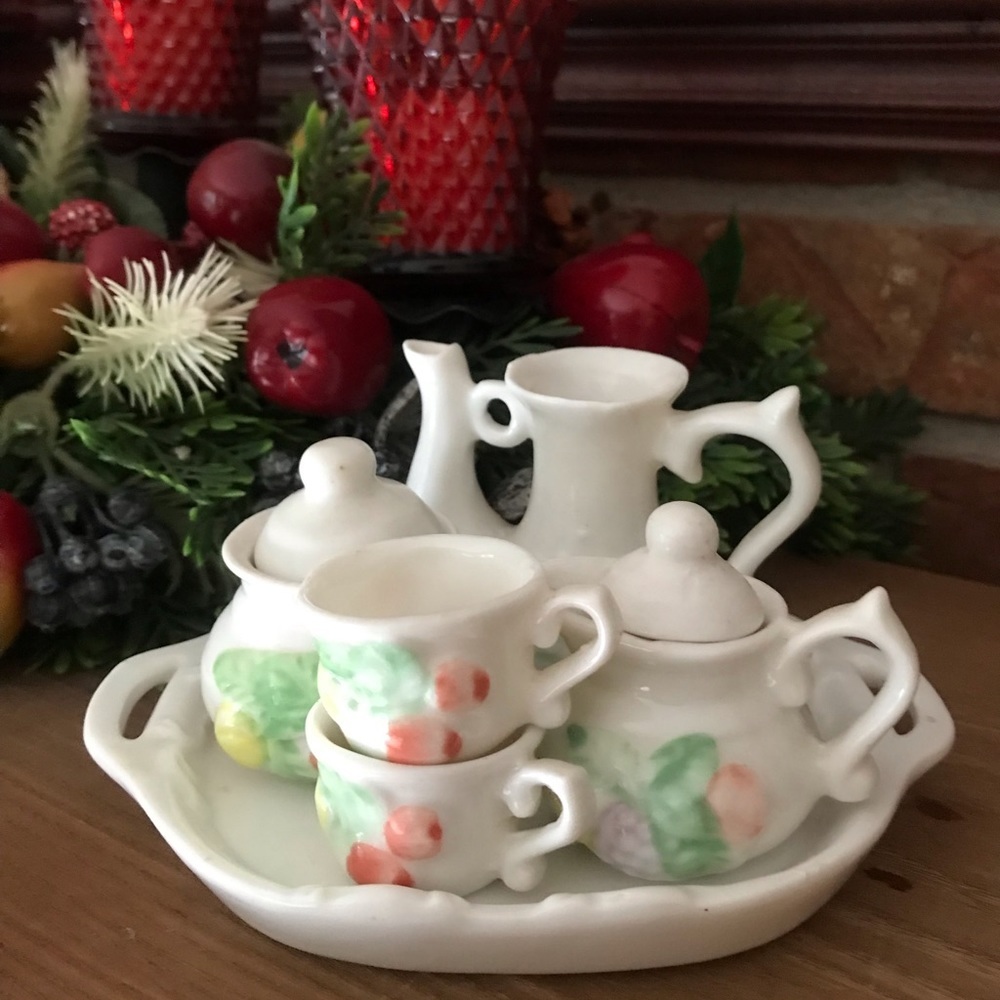 Rare Vintage 1960’s Victorian Swiss Rose Tea Set